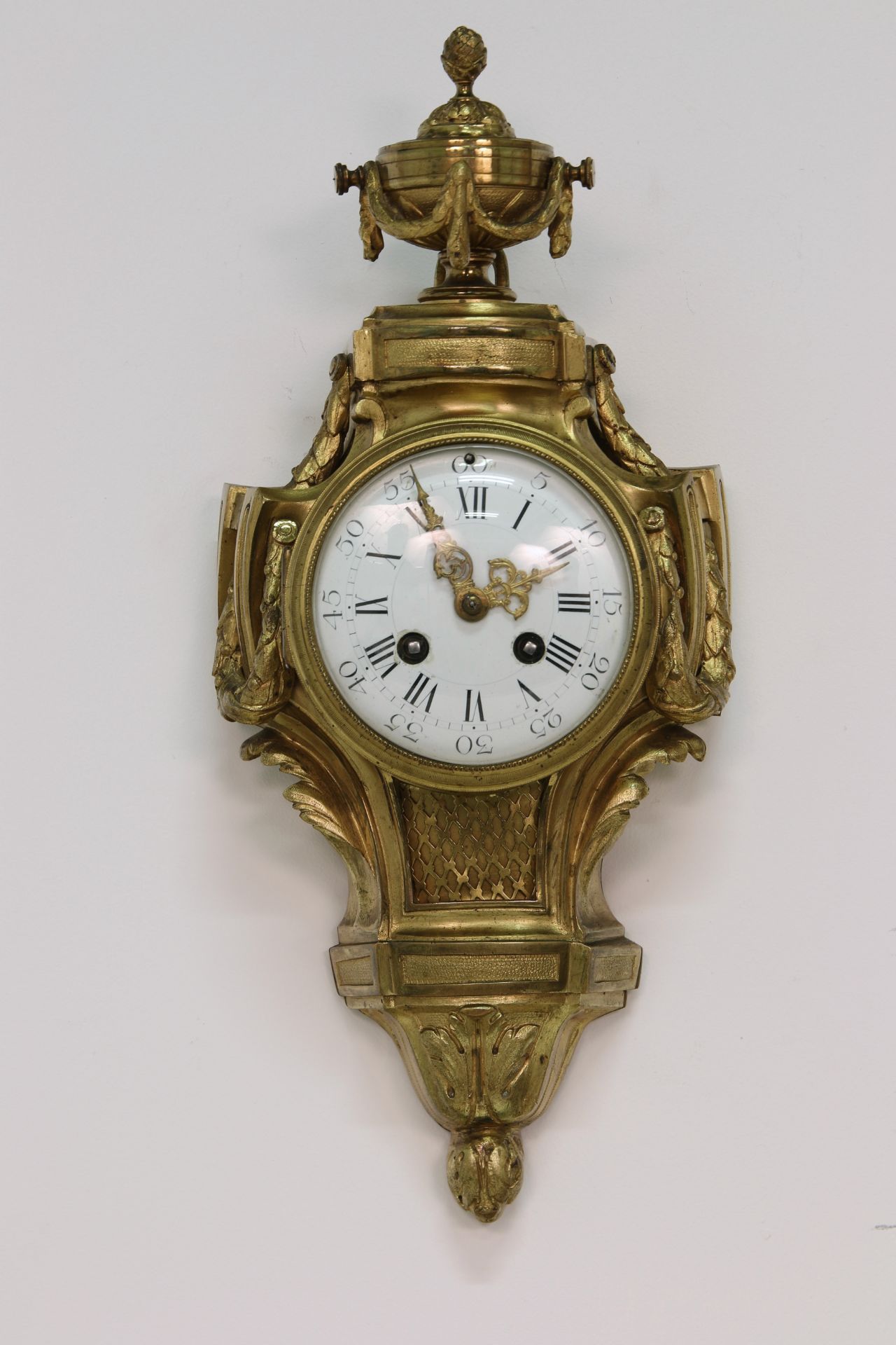 Pendule Cartel, feuervergoldete Bronze, Louis XVI-Stil, um 1800, feuervergoldete und ziselierte