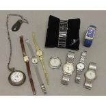 Konvolut Armbanduhren, verschieden, 9 Armbanduhren, u.a. Jacques Lemans, Gucci, Dugena, Ankra,