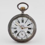 Taschenuhr, 800 Silber, Eclipse, weißes Zifferblatt mit arabischen und römischen Zahlen, kleine
