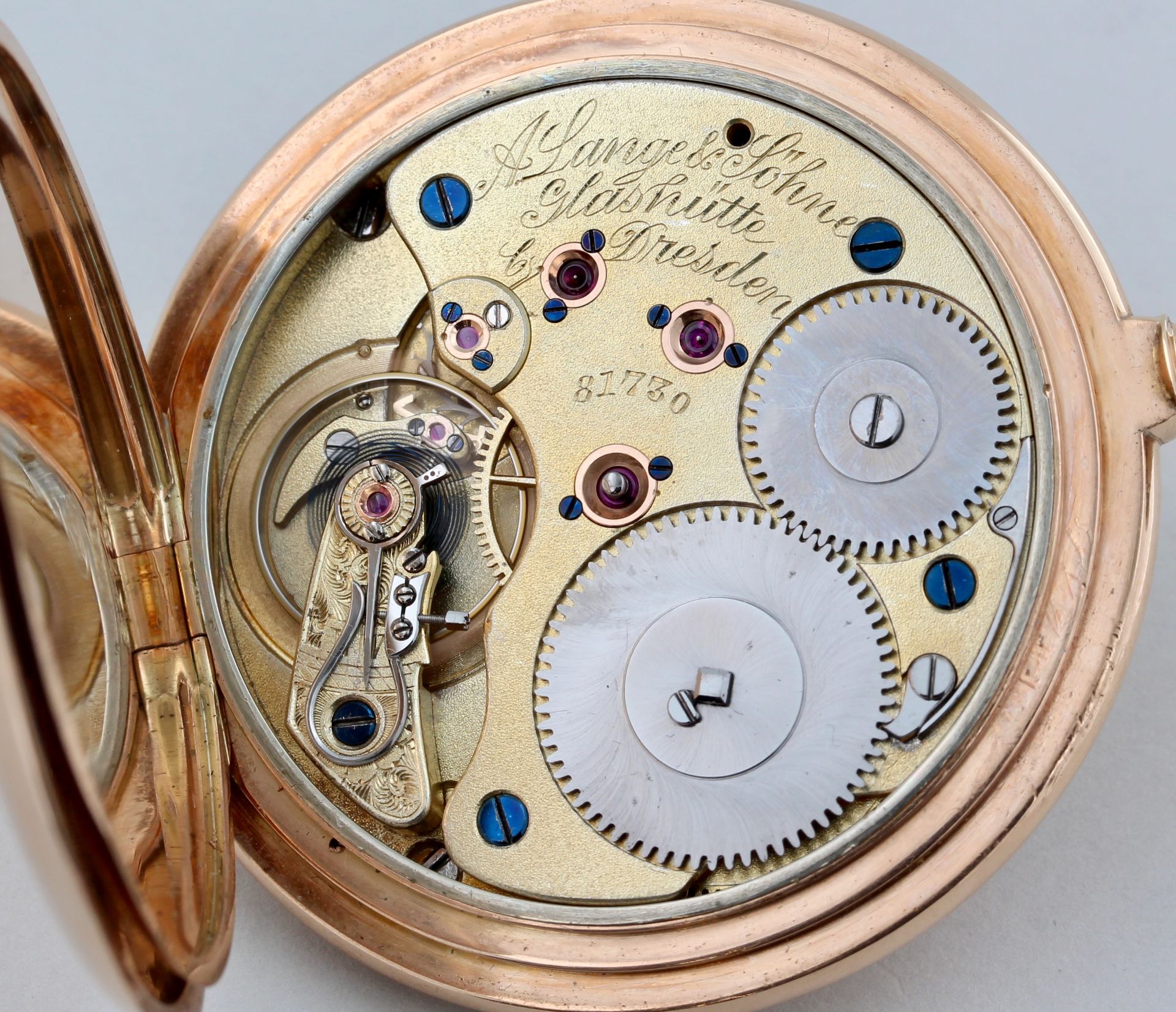 Taschenuhr A. Lange & Söhne Glashütte bei Dresden, 14 kt Gelbgold, A. Lange & Söhne Glashütte bei - Bild 3 aus 7