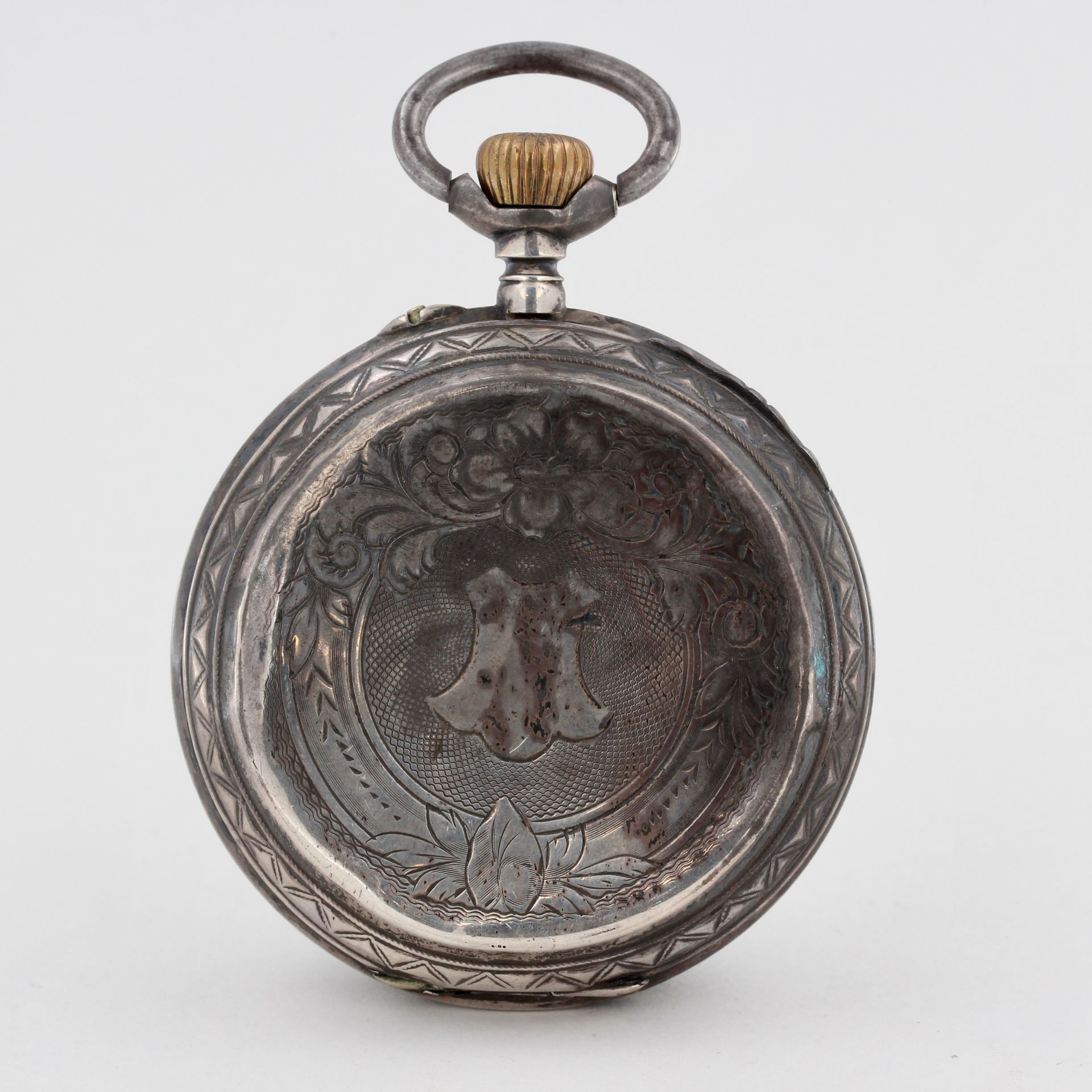 Taschenuhr, 800 Silber, Eclipse, weißes Zifferblatt mit arabischen und römischen Zahlen, kleine - Bild 2 aus 5