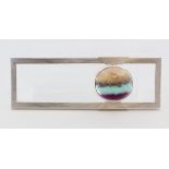 Brosche mit Regenbogenfluorit, Silber, mit 1 wohl Regenbogenfluorit Cabochon, Stein verschiebbar,