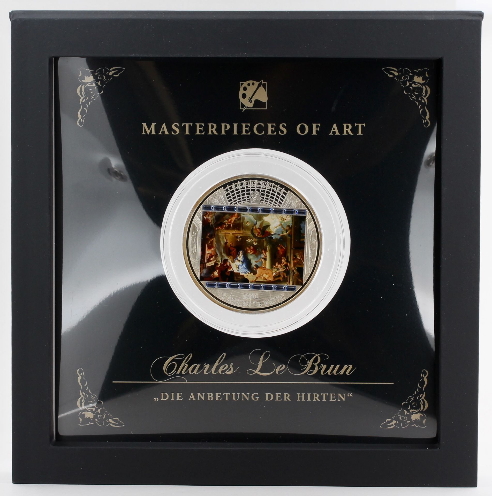 Silbermünze Masterpieces of Art Leonardo da Vinci , 20 Dollar, 3 Unzen 999 Silber, Swarovski