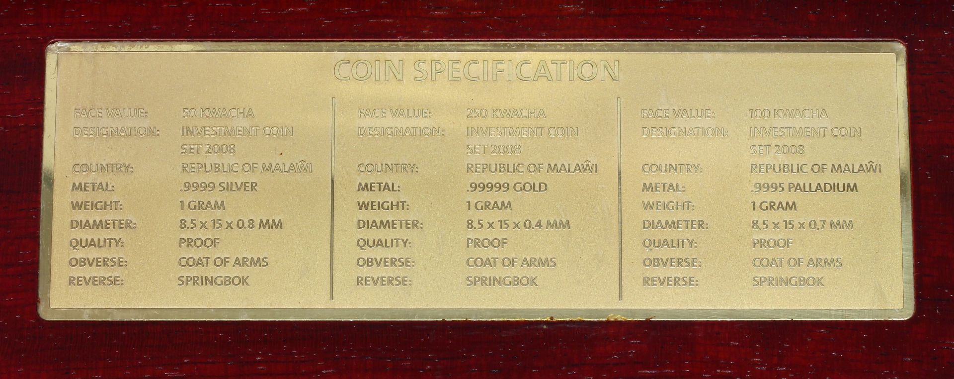 Reppa Investment Coin Set 2008, 1 x 999,9 Feingold, 1,0 g, 1 x 999,9 Feinsilber, 1,0 g, 1 x - Bild 6 aus 7