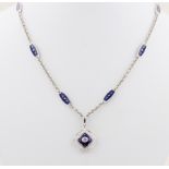 Collier Fabergé by Victor Mayer, Fabergé by Victor Mayer, 18 kt Weißgold, Anhänger mit blauem