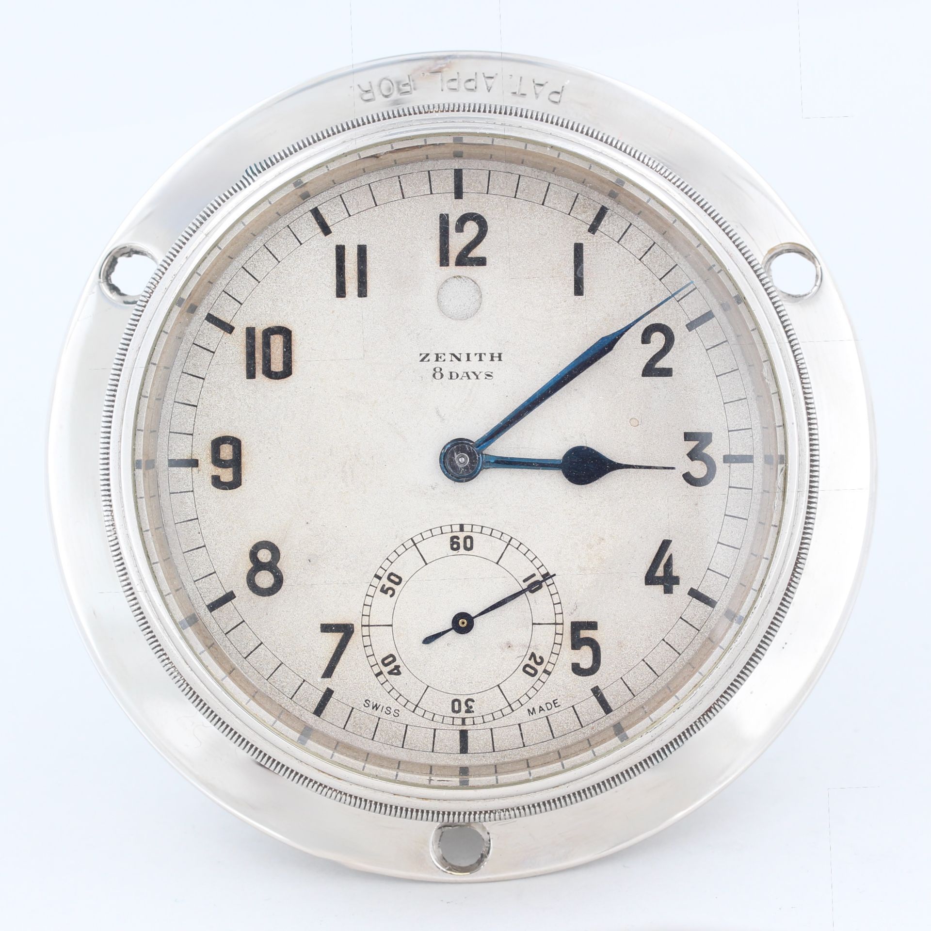 Borduhr Zenith, Borduhr, Marke Zenith, wohl 30er Jahre, mit 8 Tage Werk Chronometer, - Bild 3 aus 5