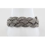 Armband Silber, 835 Silber, dekorativ geflochten, punziert, ca. 60,0 g, L. 19 cm