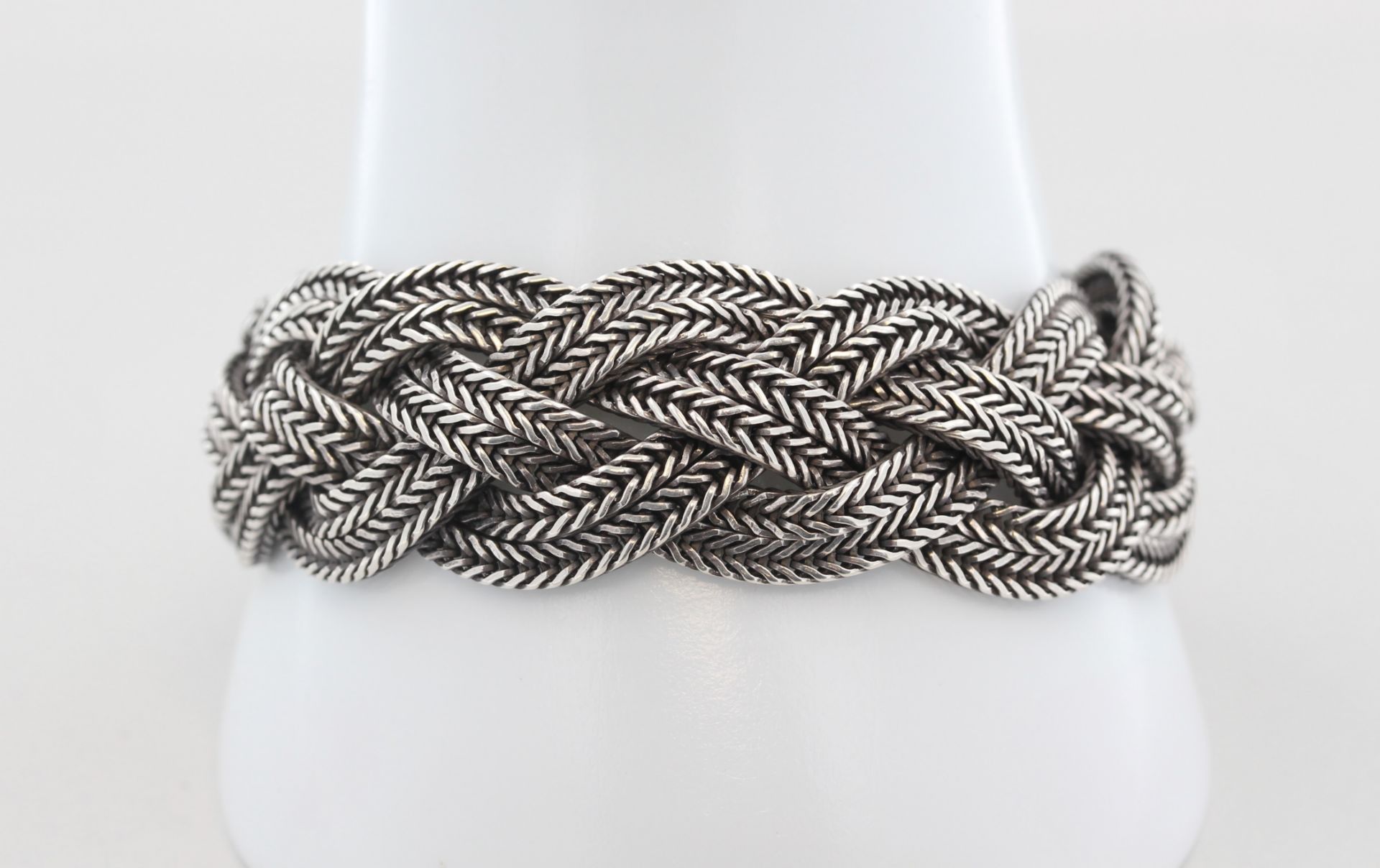 Armband Silber, 835 Silber, dekorativ geflochten, punziert, ca. 60,0 g, L. 19 cm