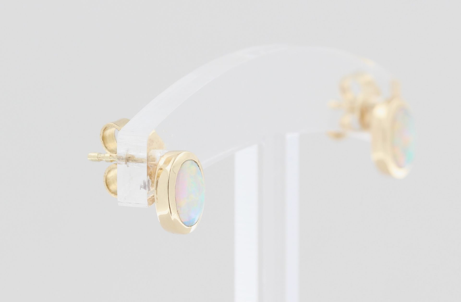 Schmuckset Bartel & Sohn, 14 kt Gelbgold und Weißgold, mit Opalen und teils kleinen Diamanten, - Bild 5 aus 5