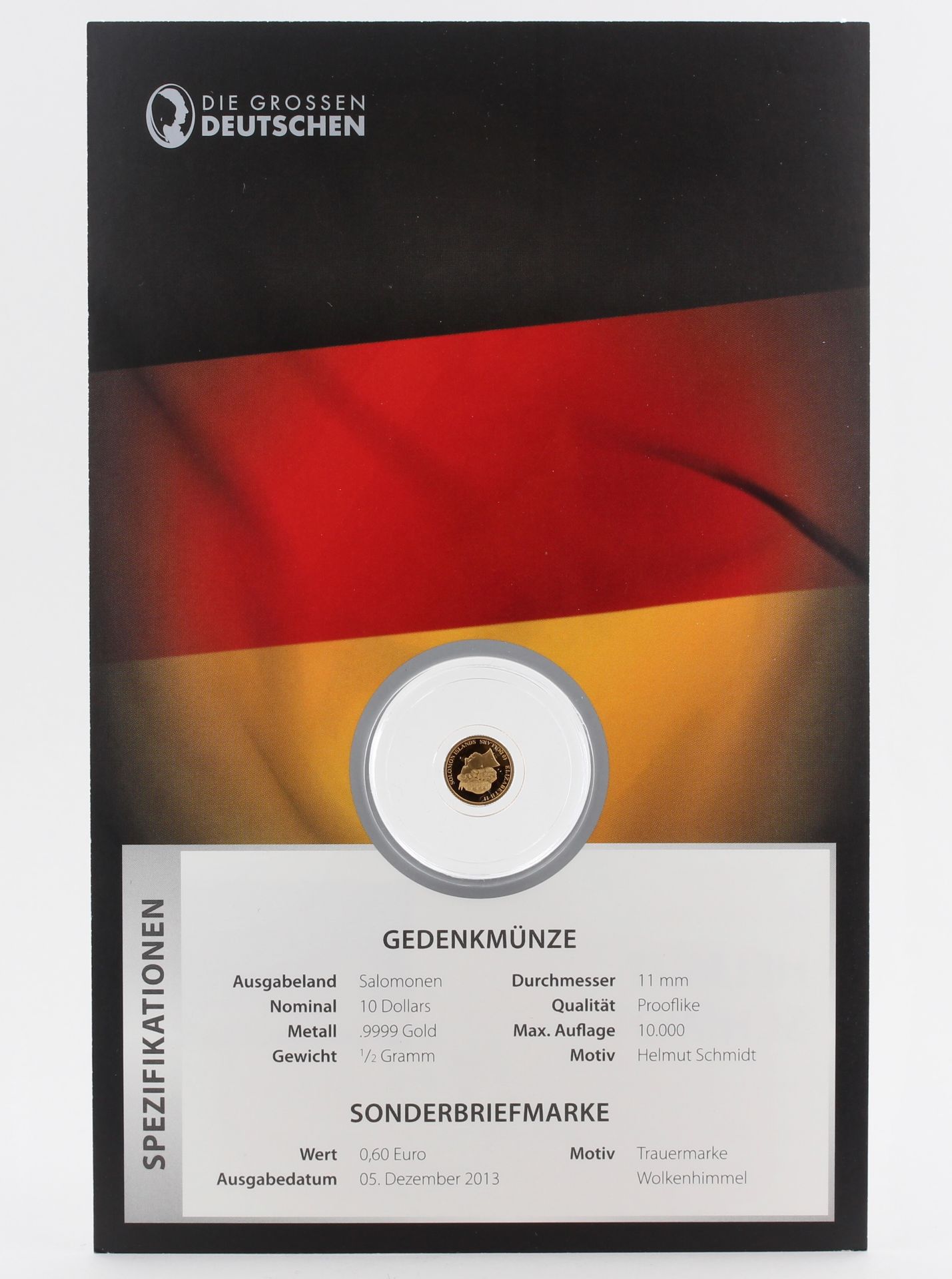 Die Großen Deutschen 2015, Die Großen Deutschen 2015, Gedenken an Helmut Schmidt, 999,9 Feingold - Bild 2 aus 6