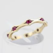 Damenring, 14 kt Gelbgold, mit kleinen, wohl Rubinen, ca. 2,0 g, RM 51