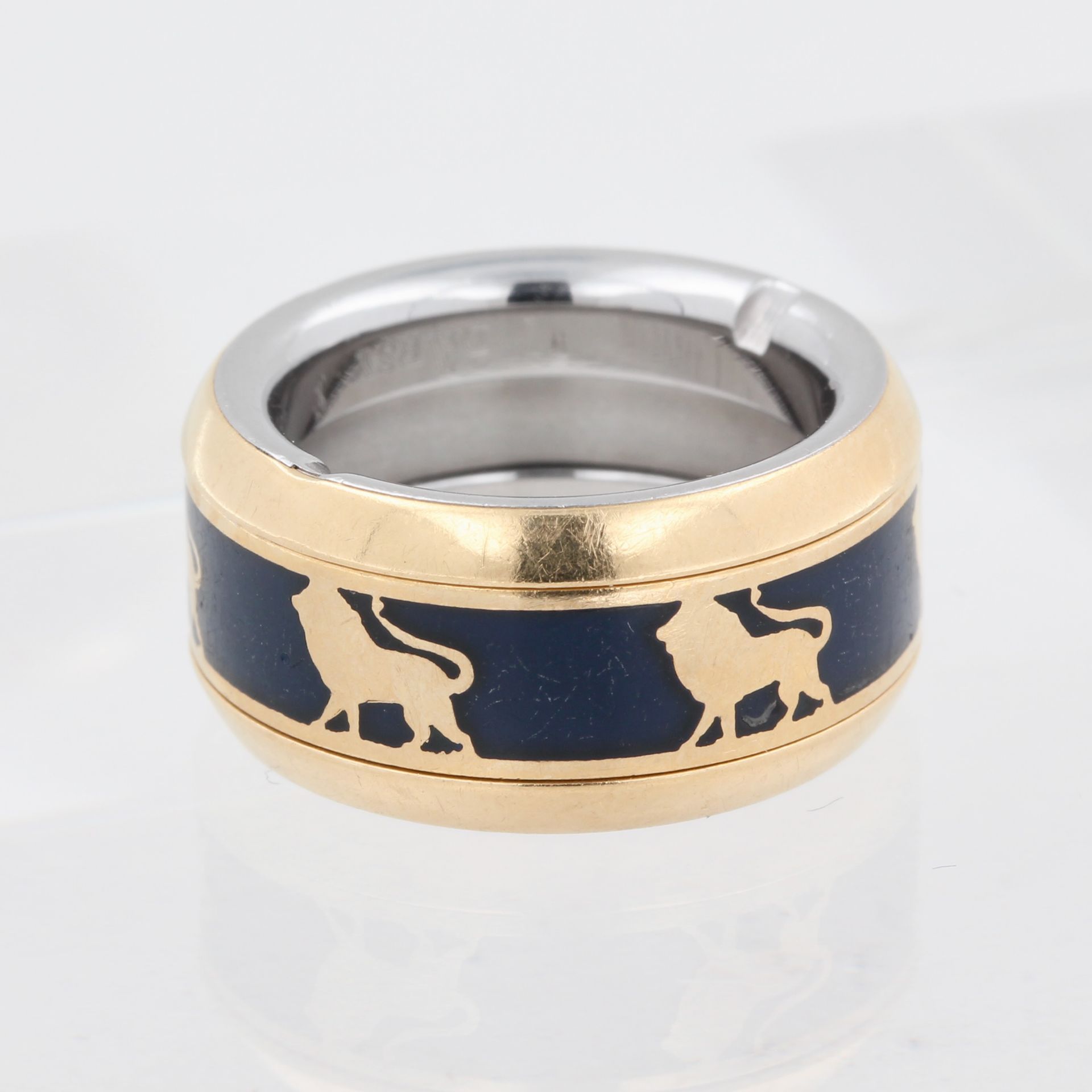 5 Charriol D'Arsy Ringe, Titan, teils 18 kt Gelbgold, teils mit kleinen Brillanten, buntes - Bild 5 aus 5