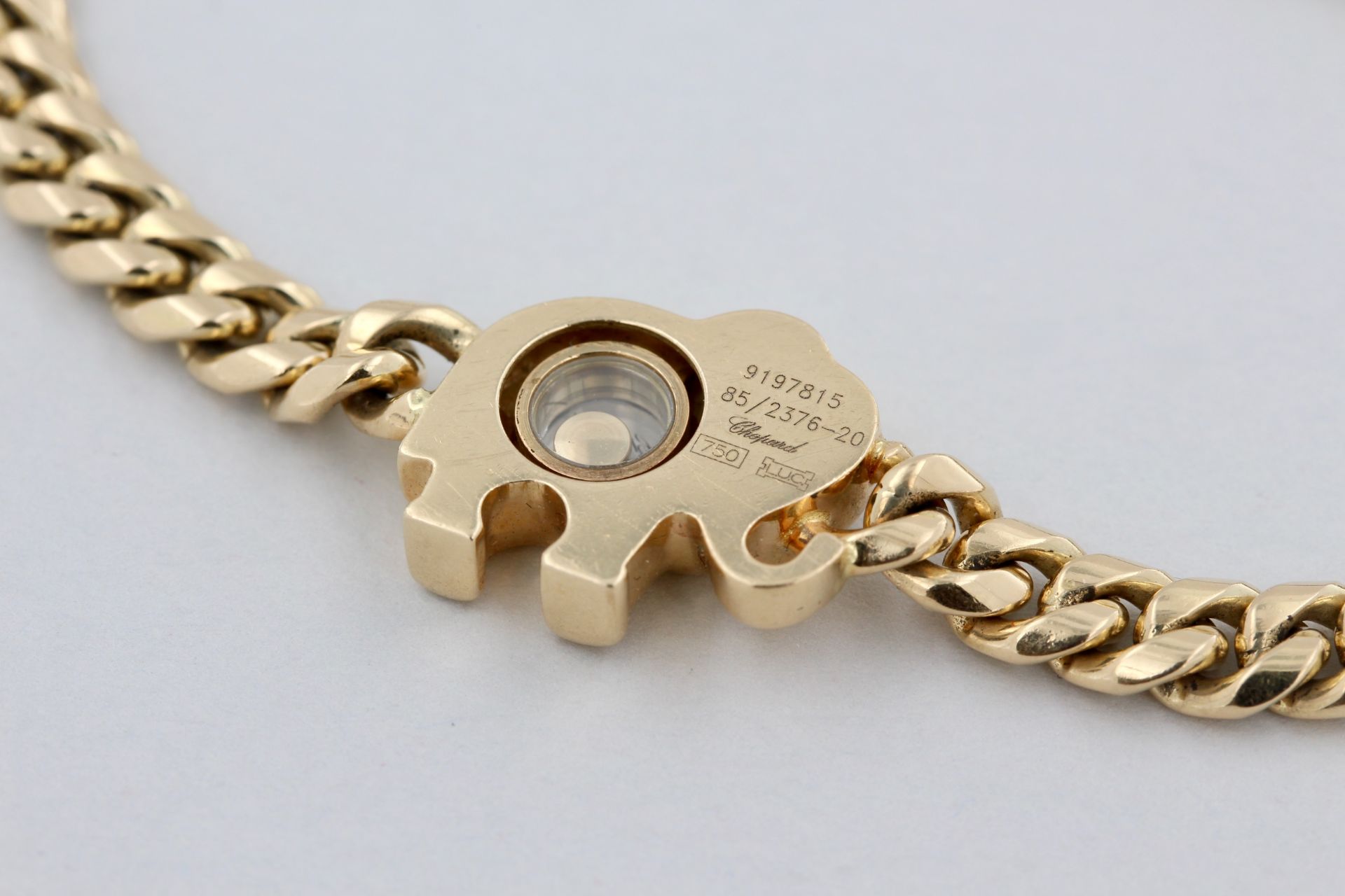 Armband Chopard, 18 kt Gelbgold, mit Elefant, 1 beweglicher Diamant, Panzerform, - Bild 5 aus 5