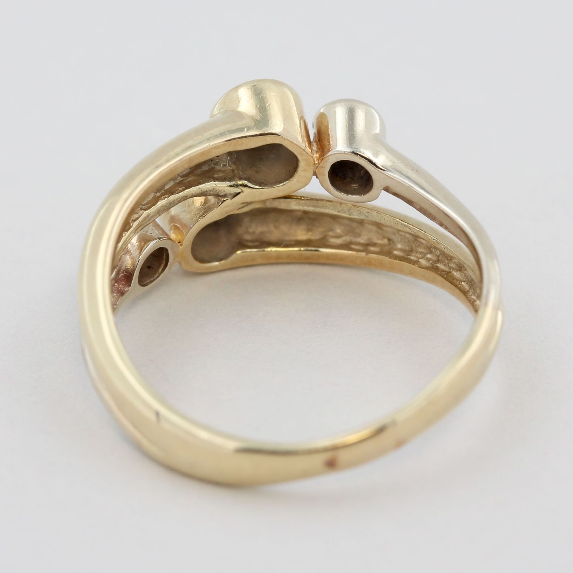 Damenring, 14 kt Gelbgold, besetzt mit 4 Brillanten, zusammen ca. 0,54 ct, weiß, si, ca. 3,8 g, RM - Bild 5 aus 5