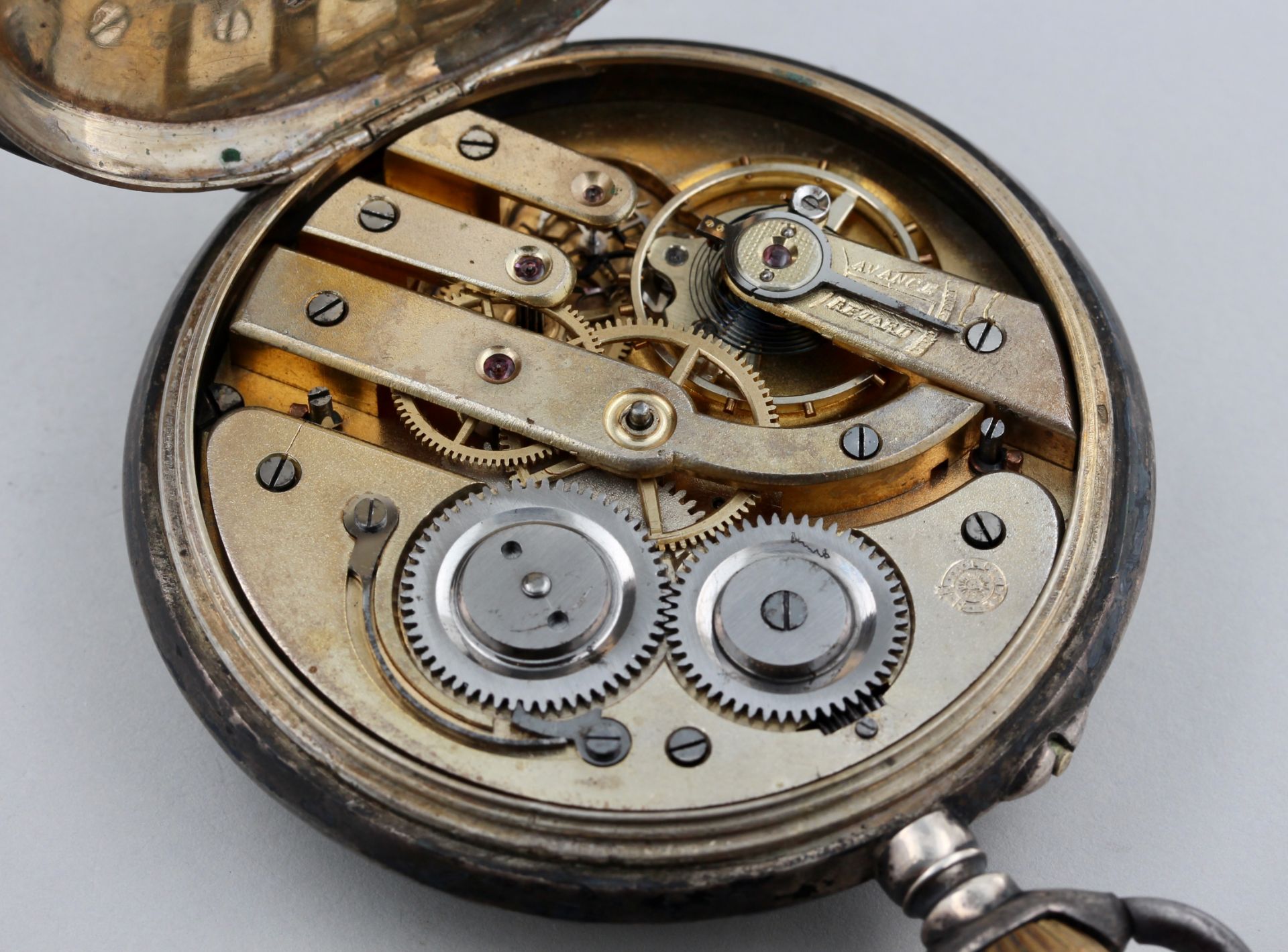Taschenuhr, 800 Silber, Eclipse, weißes Zifferblatt mit arabischen und römischen Zahlen, kleine - Bild 4 aus 5