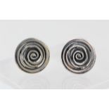 Paar Ohrclips Silber, 925 Silber, in Form einer Spirale, punziert, ca. 14,3 g, D. 2,3 cm
