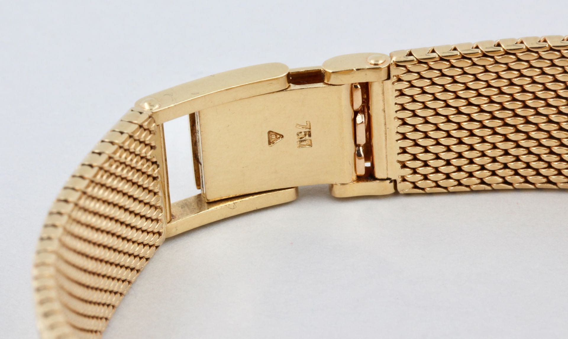 Damenarmbanduhr Omega, 18 kt Gelbgold, helles Zifferblatt mit Strichindizes, Handaufzug, Uhrwerk - Bild 7 aus 7
