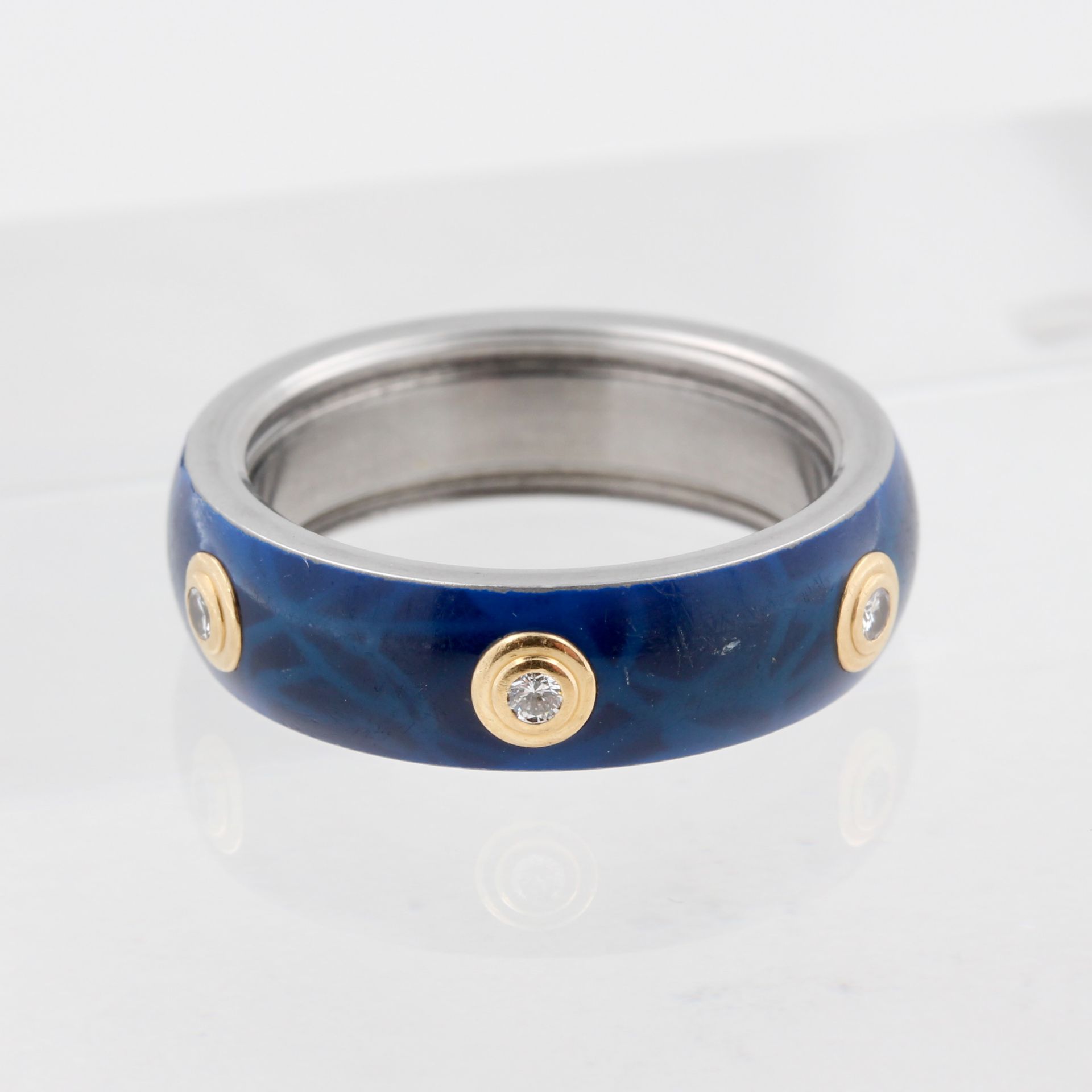 5 Charriol D'Arsy Ringe, Titan, teils 18 kt Gelbgold, teils mit kleinen Brillanten, buntes - Bild 4 aus 5