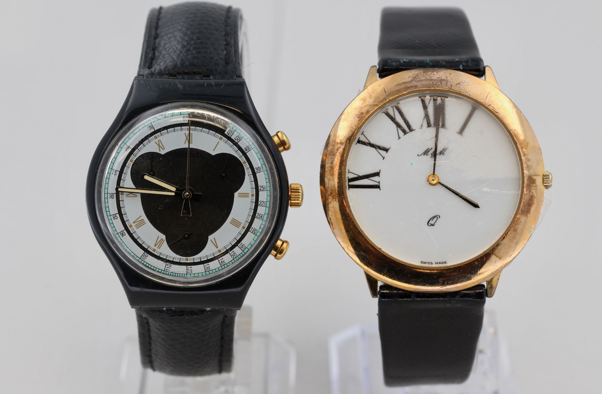 Konvolut Armbanduhren, verschieden, Messerschmitt, swatch, M&M, Euro Chron, mit Gebrauchsspuren, - Bild 3 aus 3