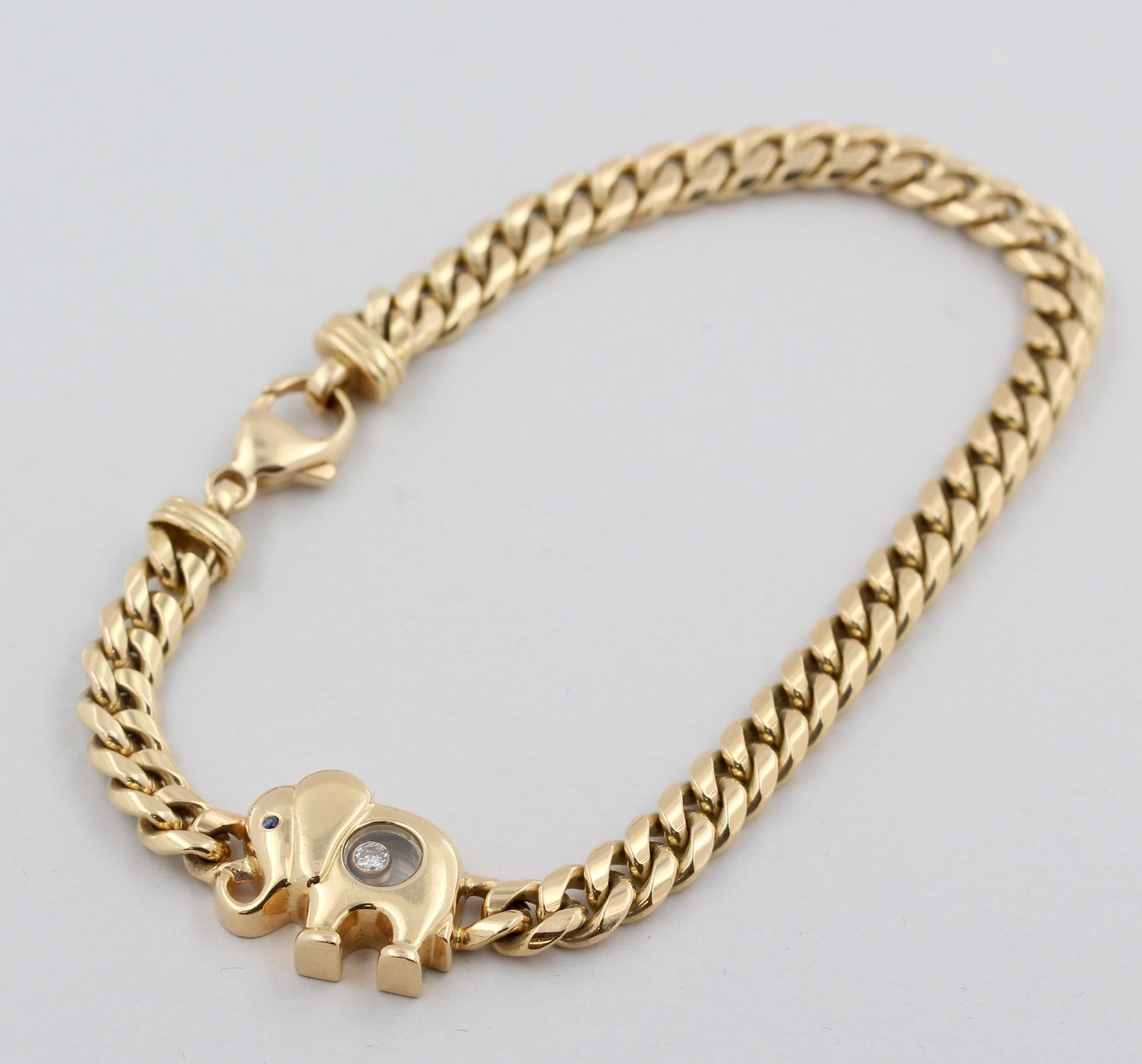Armband Chopard, 18 kt Gelbgold, mit Elefant, 1 beweglicher Diamant, Panzerform, - Bild 3 aus 5