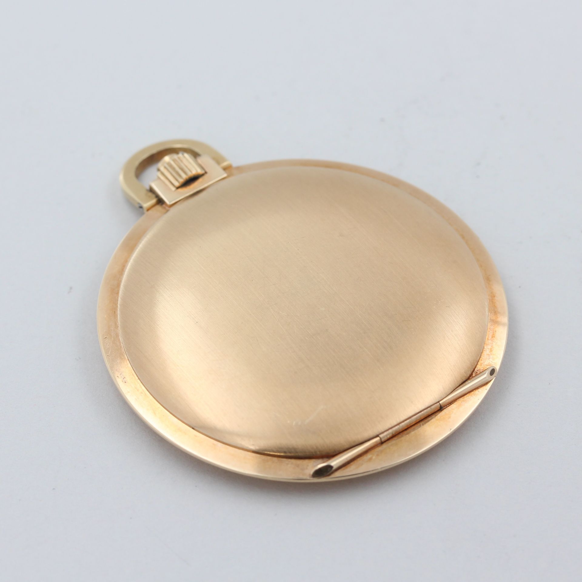 Taschenuhr Para, 14 kt Gelbgold, helles Zifferblatt mit Strichindizes, Handaufzug, Uhrwerk setzt - Bild 5 aus 6