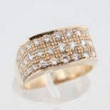 Damenring, 14 kt Gelbgold, mit Brillanten, punziert, ca. 5,9 g, RM 54