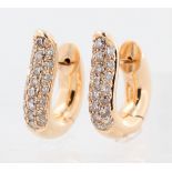 Paar Creolen Tamara Comolli Signature Hoop, 18 kt Roségold, mit Brillant-Pavé, Tamara Comolli