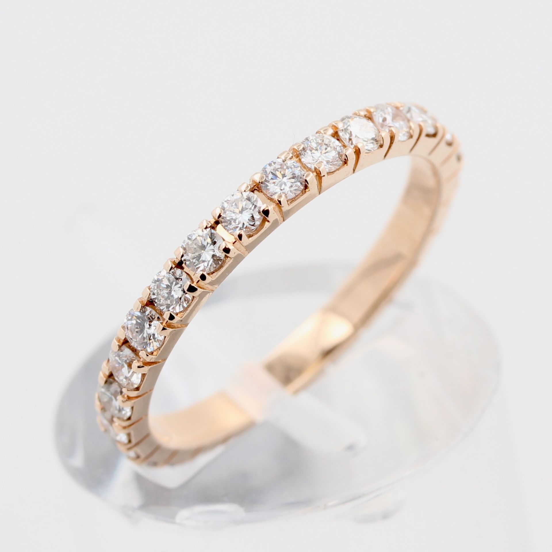Memoryring, 14 kt Roségold, mit Brillantbesatz, zusammen ca. 0,9 ct, weiß, si, Feichtinger - Bild 2 aus 2