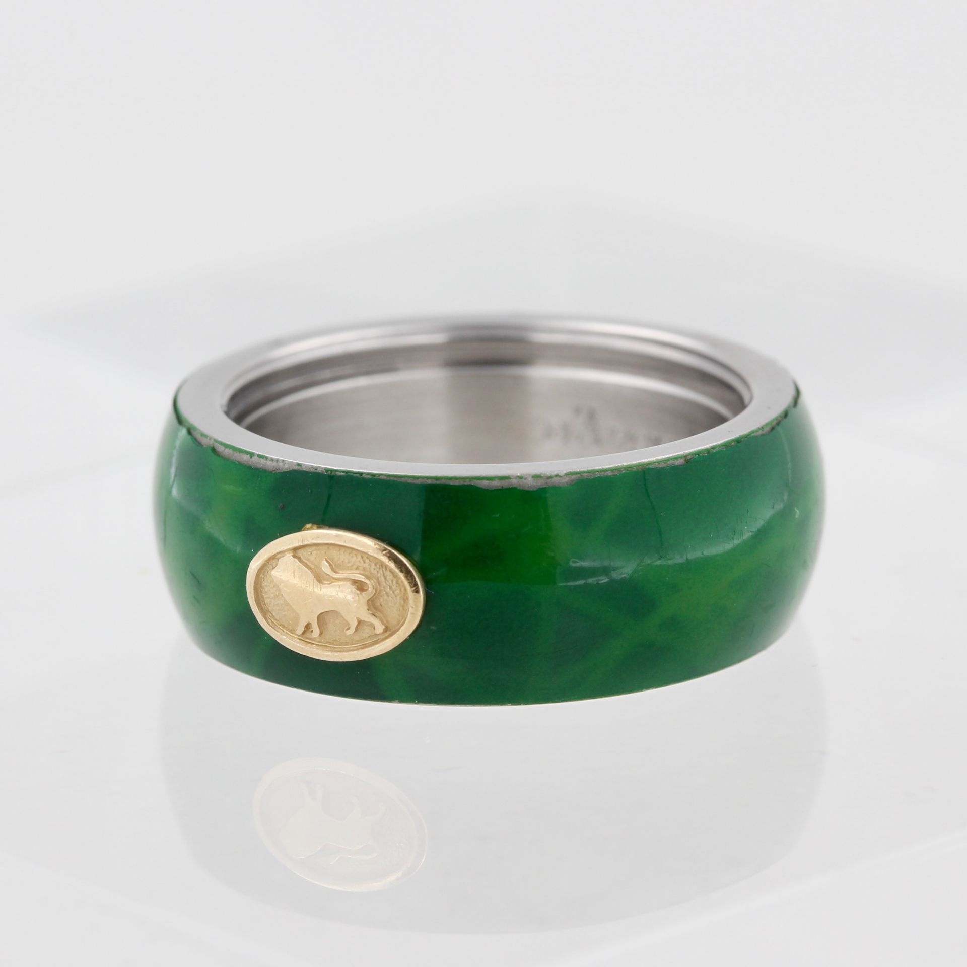 5 Charriol D'Arsy Ringe, Titan, teils 18 kt Gelbgold, teils mit kleinen Brillanten, buntes - Bild 2 aus 5