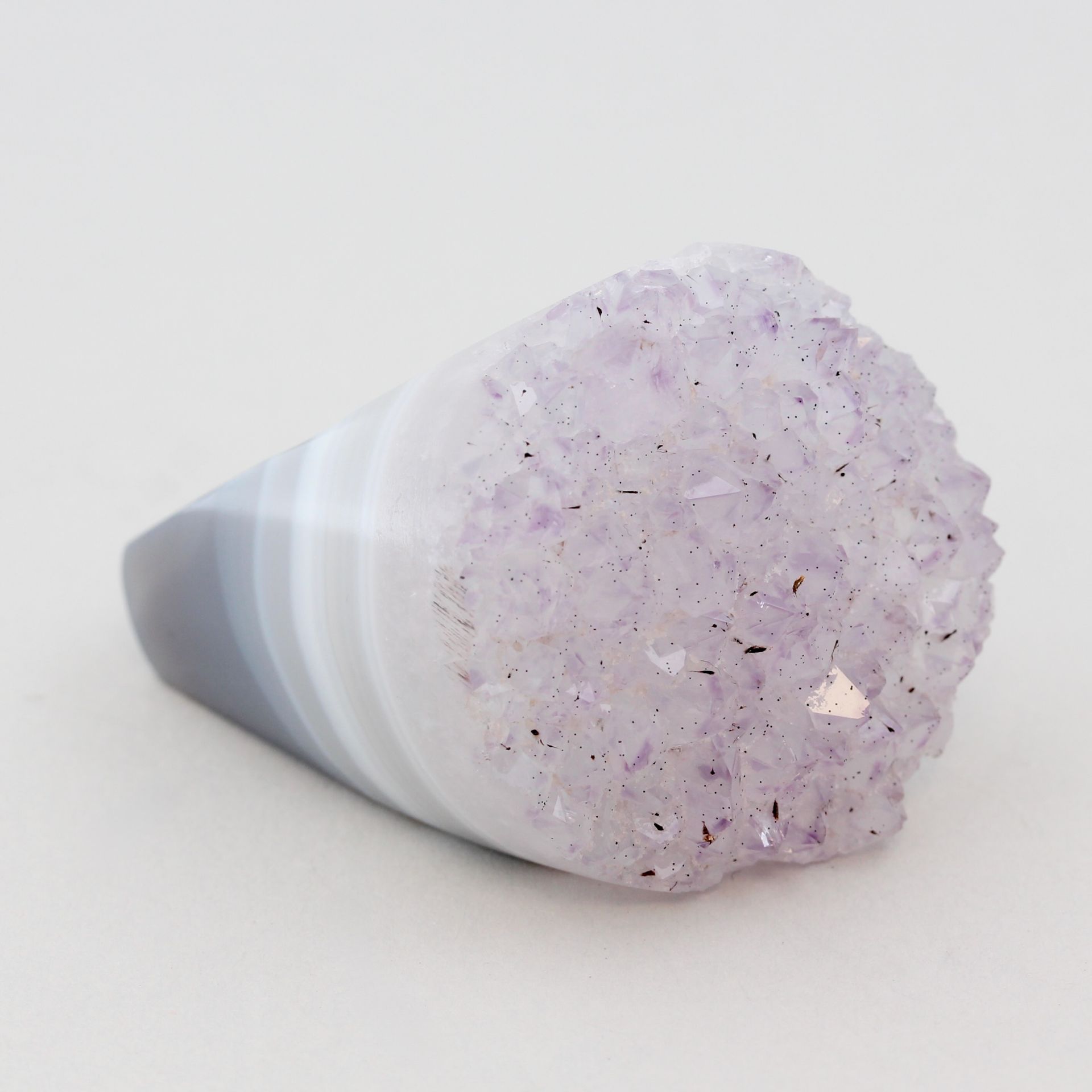 Damenring mit Amethyst, aus Amethystquarz, innen Silber, Ringkopf D. 3,4 cm, ca. 47,6 g, RM 60 - Bild 3 aus 5
