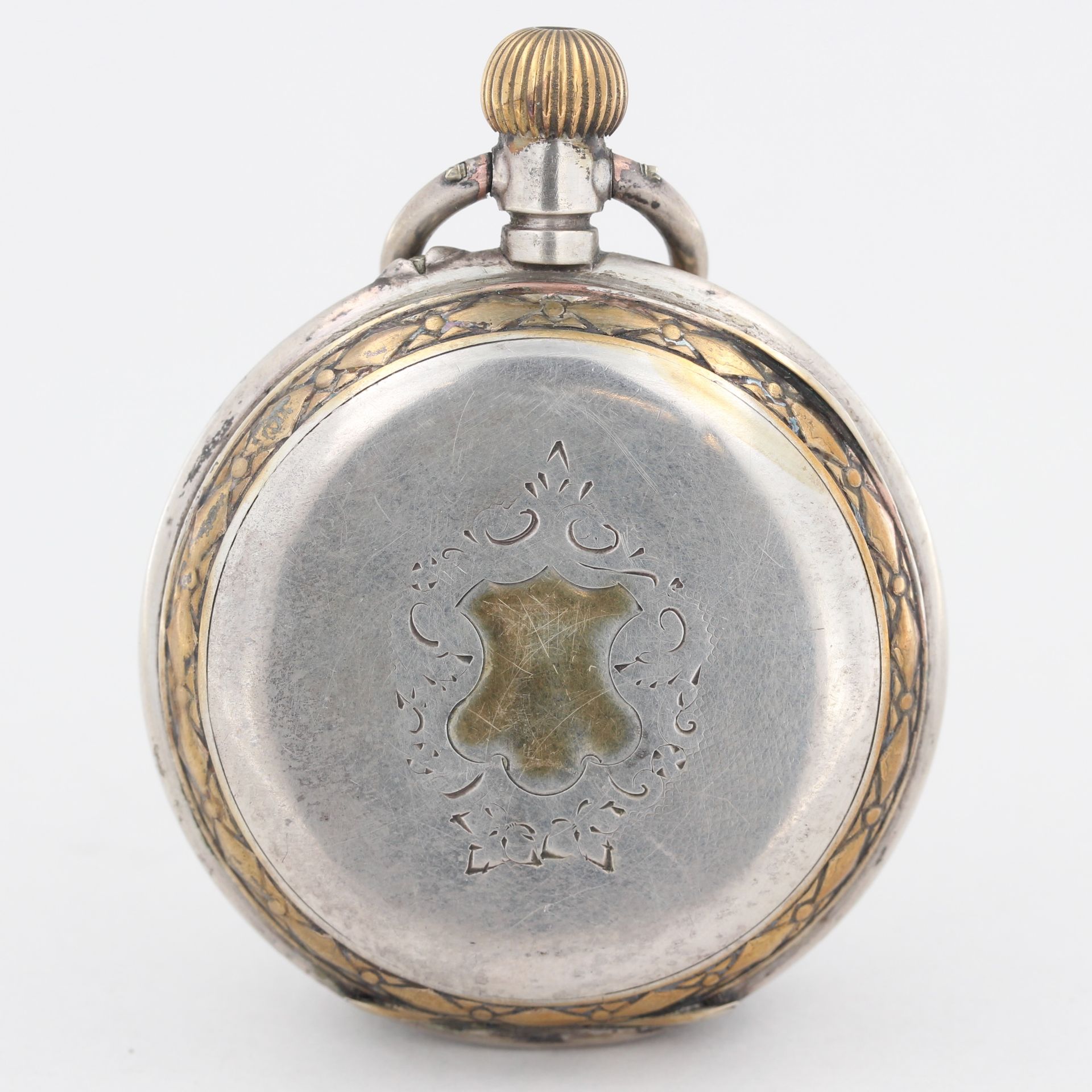 Taschenuhr, 800 Silber, S. Schwarzschild Frankfurt am Main, weißes Zifferblatt mit römischen Zahlen, - Bild 2 aus 2