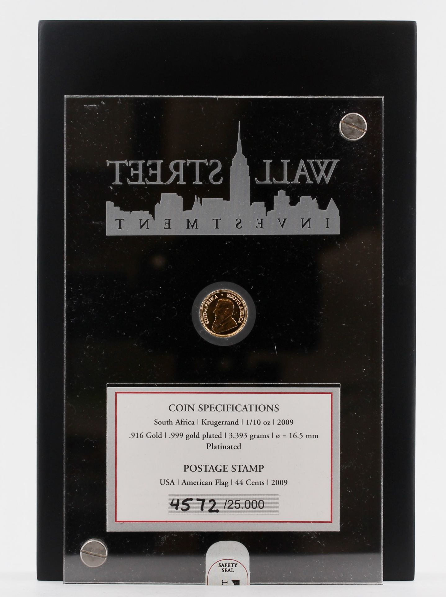 Wall Street Investment 2009, Wall Street Investment, 916 Gold, 999,9 Feingold plated, 1/10 oz, 3,393 - Bild 3 aus 5