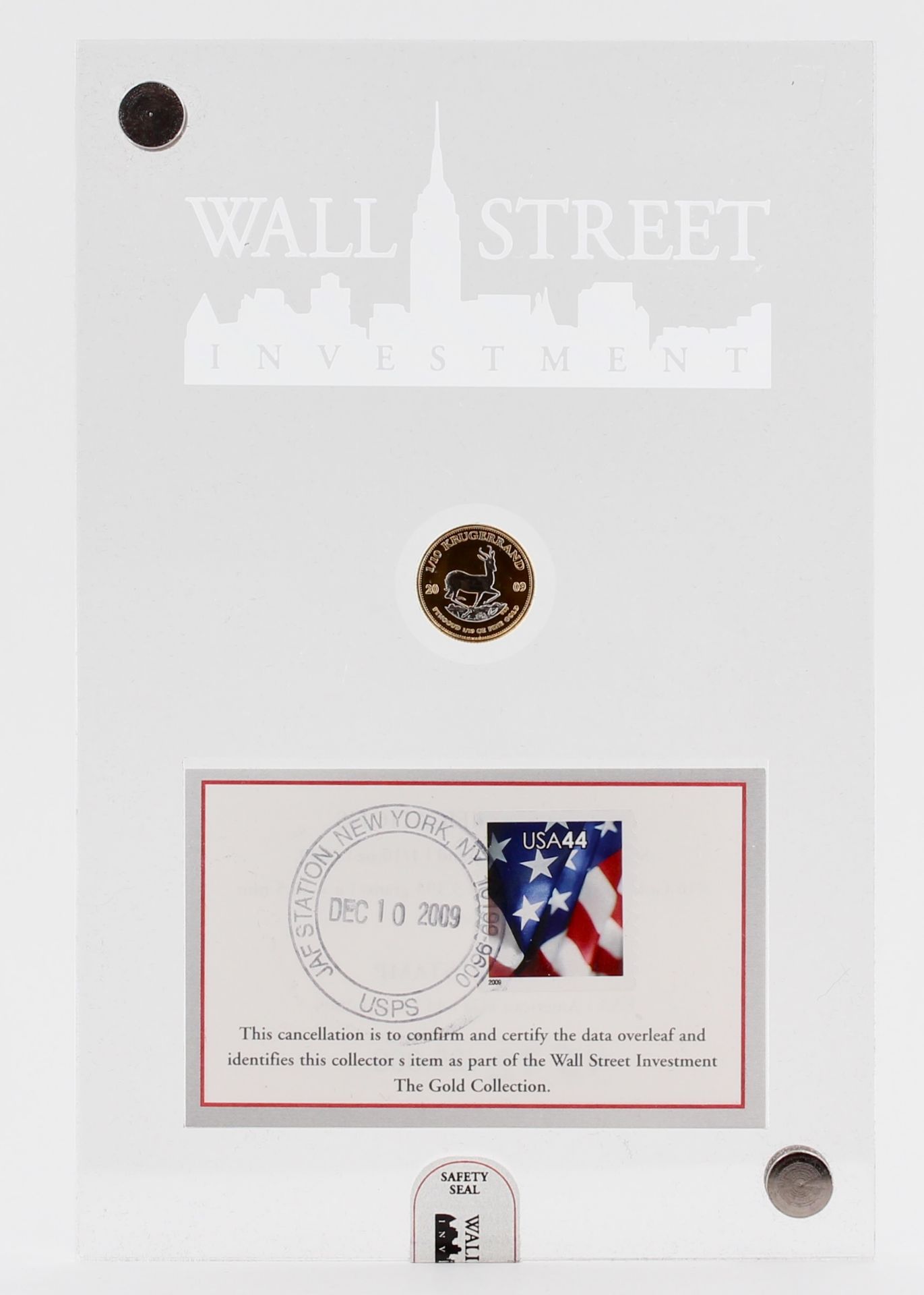 Wall Street Investment 2009, Wall Street Investment, 916 Gold, 999,9 Feingold plated, 1/10 oz, 3,393