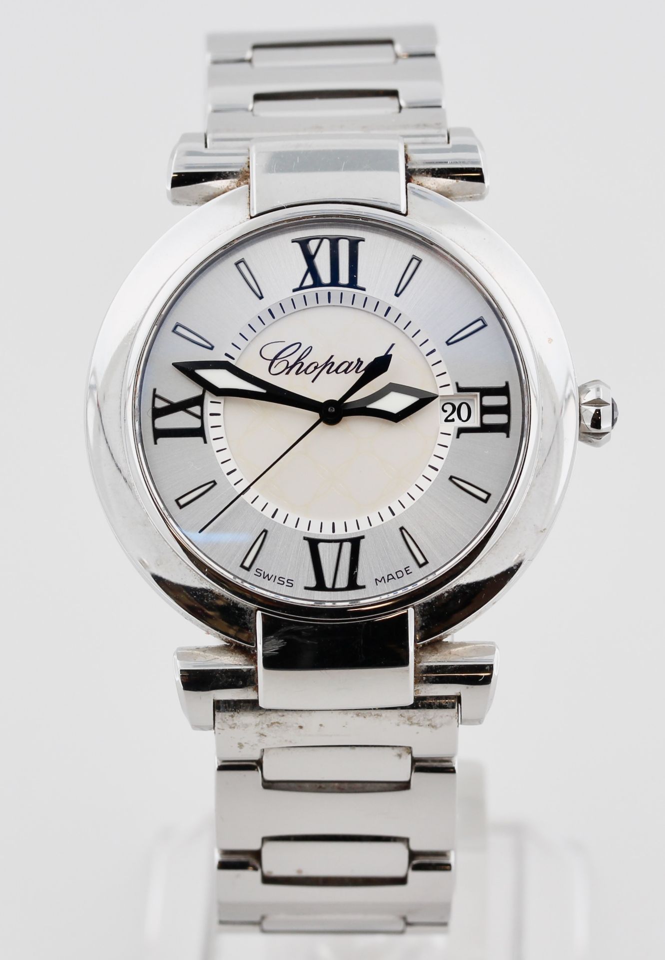 Damenarmbanduhr Chopard, Stahl, Chopard Imperiale, silberfarbenes Zifferblatt mit römischen