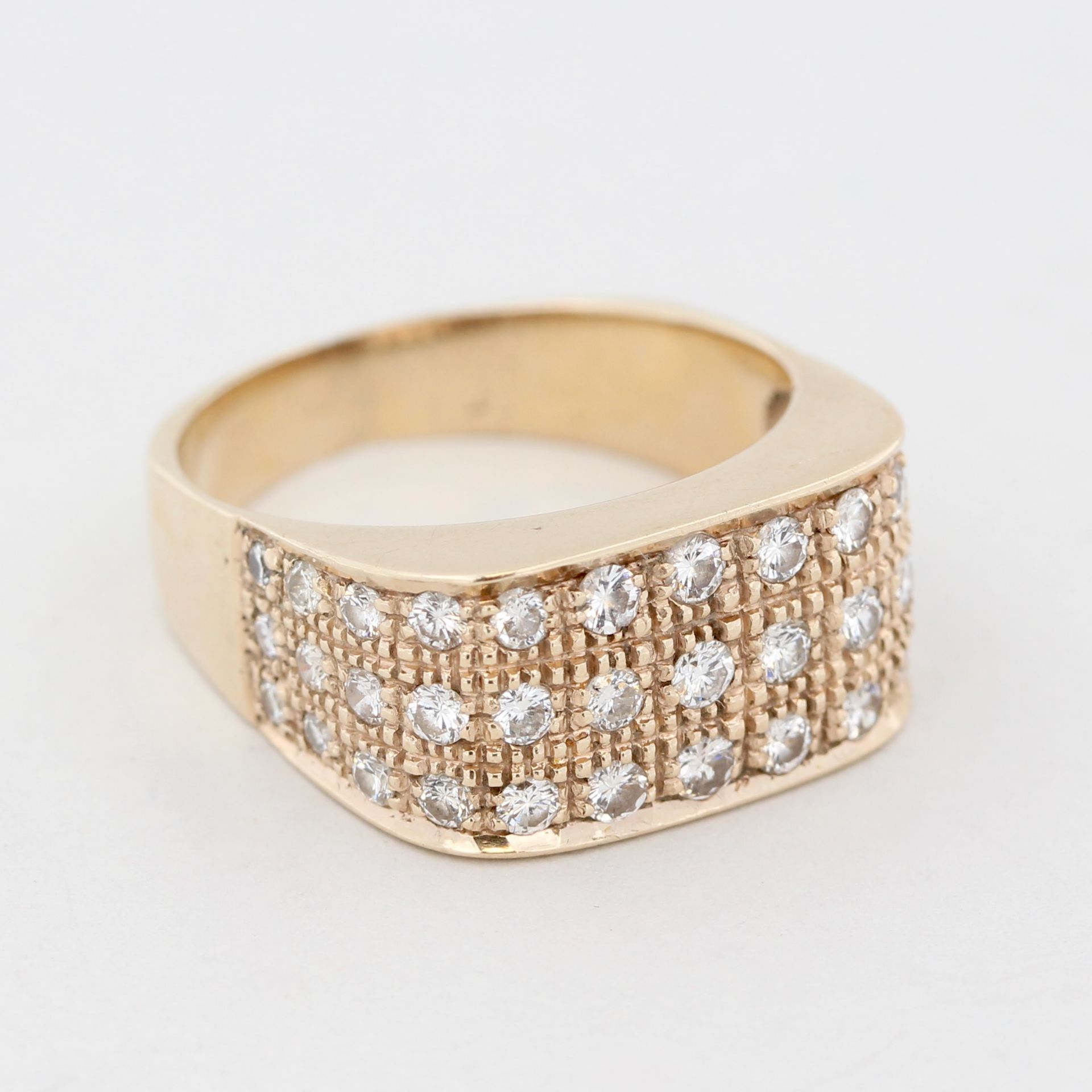 Damenring, 14 kt Gelbgold, mit Brillanten, punziert, ca. 5,9 g, RM 54 - Bild 3 aus 4