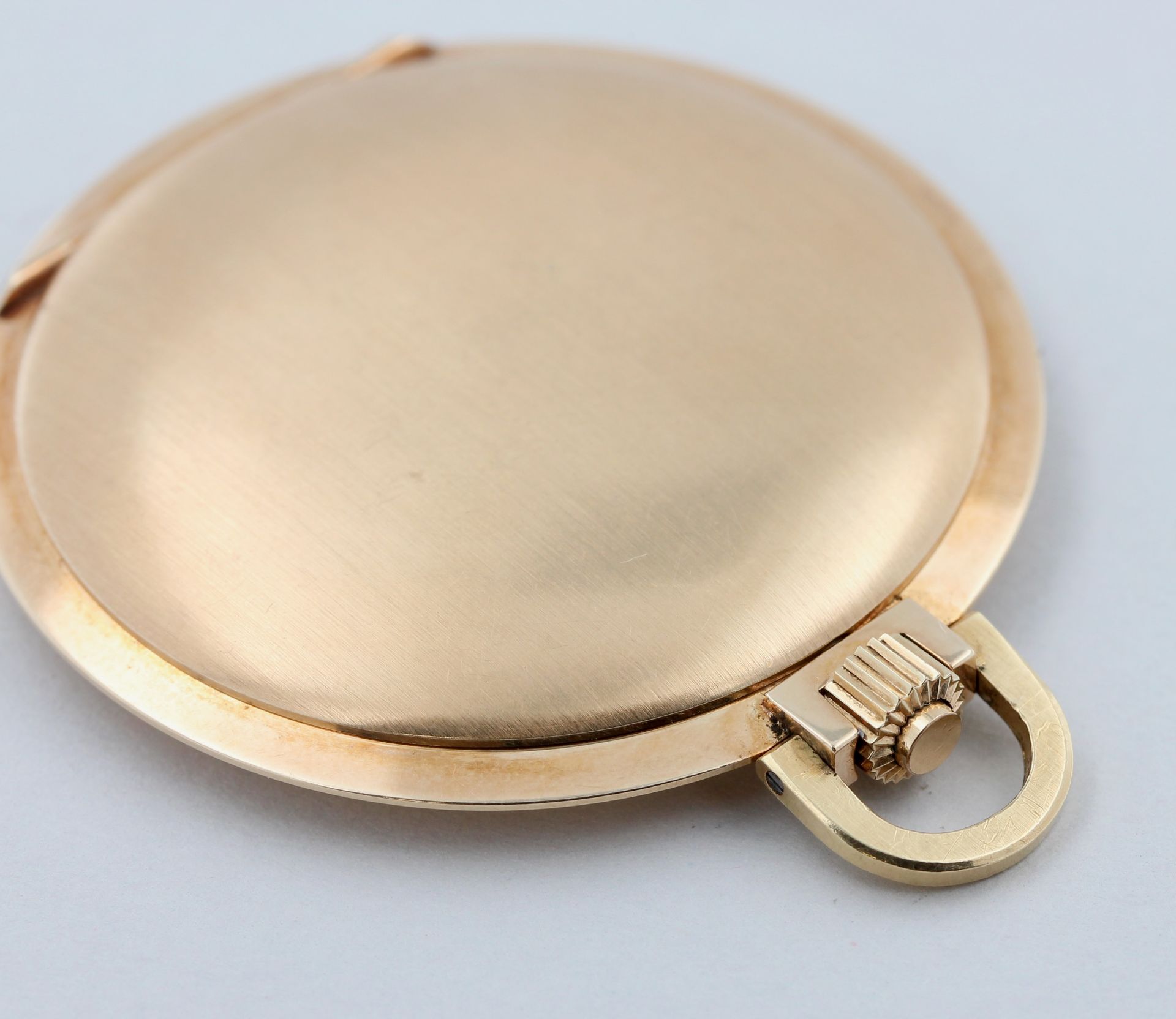 Taschenuhr Para, 14 kt Gelbgold, helles Zifferblatt mit Strichindizes, Handaufzug, Uhrwerk setzt - Bild 6 aus 6