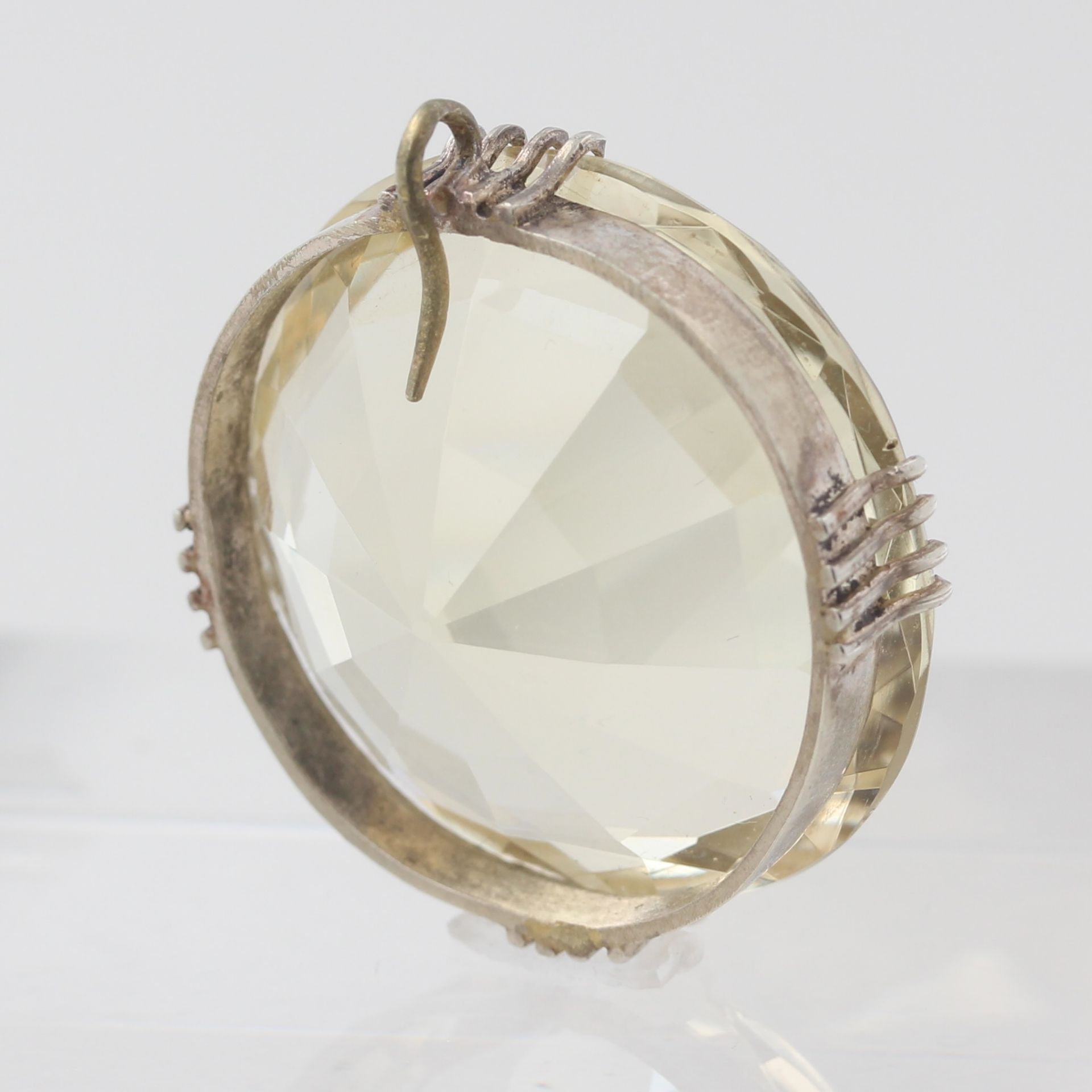 Collier Silber, 835 Silber, floral verziert, mit 1 wohl Achat, ca. 15,1 g, L. 44,5 cm, dazu Anhänger - Bild 5 aus 5