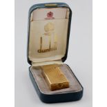Feuerzeug Dunhill, Vintage, vergoldet, im original Etui, H. 7,3 cm