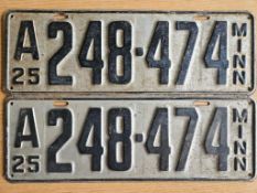 Pair of 1925 Minnesota License Plates