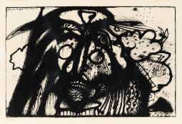 Arnulf Rainer, Scheich und Schal - Nosferatu (Blatt Nr. 20 aus der Wahnhall-Mappe)