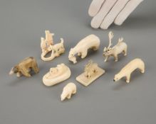 8 Inuit Carved Animal Figures