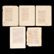 5 Early Islamic Arabic Folio Manuscripts Pages