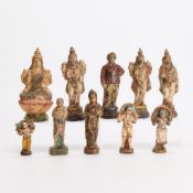 10 Southeast Asian Indian Ceramic Deity Figures