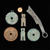 6 Ancient Chinese Bronze Coins & Currency