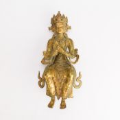 Tibetan Gilt Bronze Bodhisattva Guanyin Figure