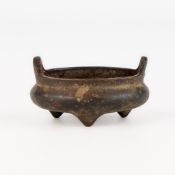 Chinese Qing Bronze Tripod Censer
