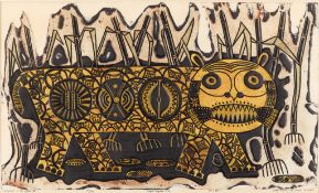 David Dale "Leopard in Cornfield III" Etching 1976