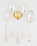 5 Sterling, 800, & Coin Silver Serving Spoons