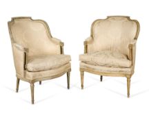 Pr French Louis XVI Beechwood Armchairs