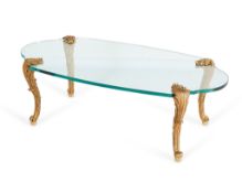 P.E. Guerin Louis XV Style Gilt & Glass Table